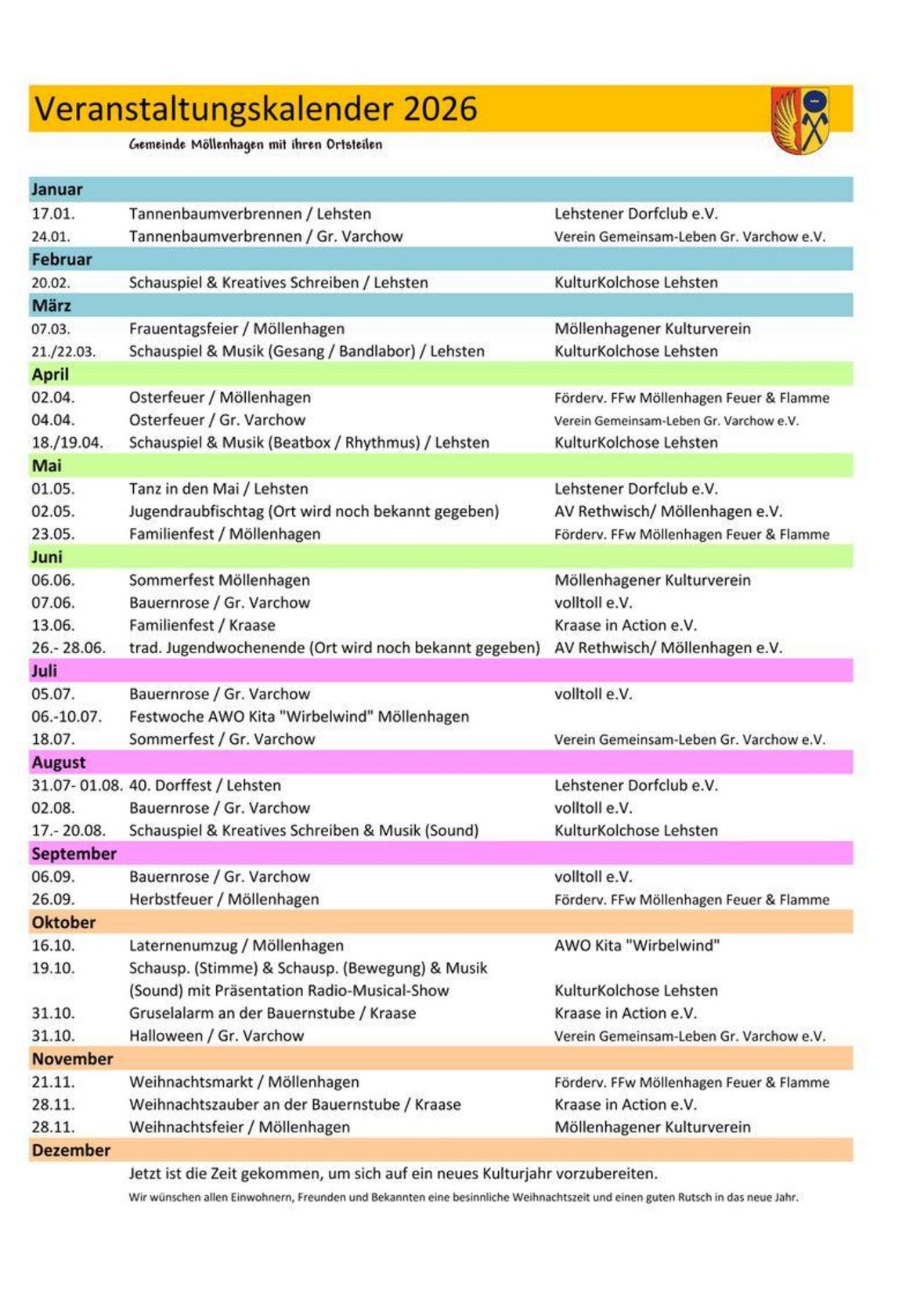 Veranstaltungskalender
